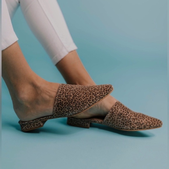 NEW Able Local + Global Marlene Leopard Suede Mules Slides Shoes Autumn - Picture 3 of 10
